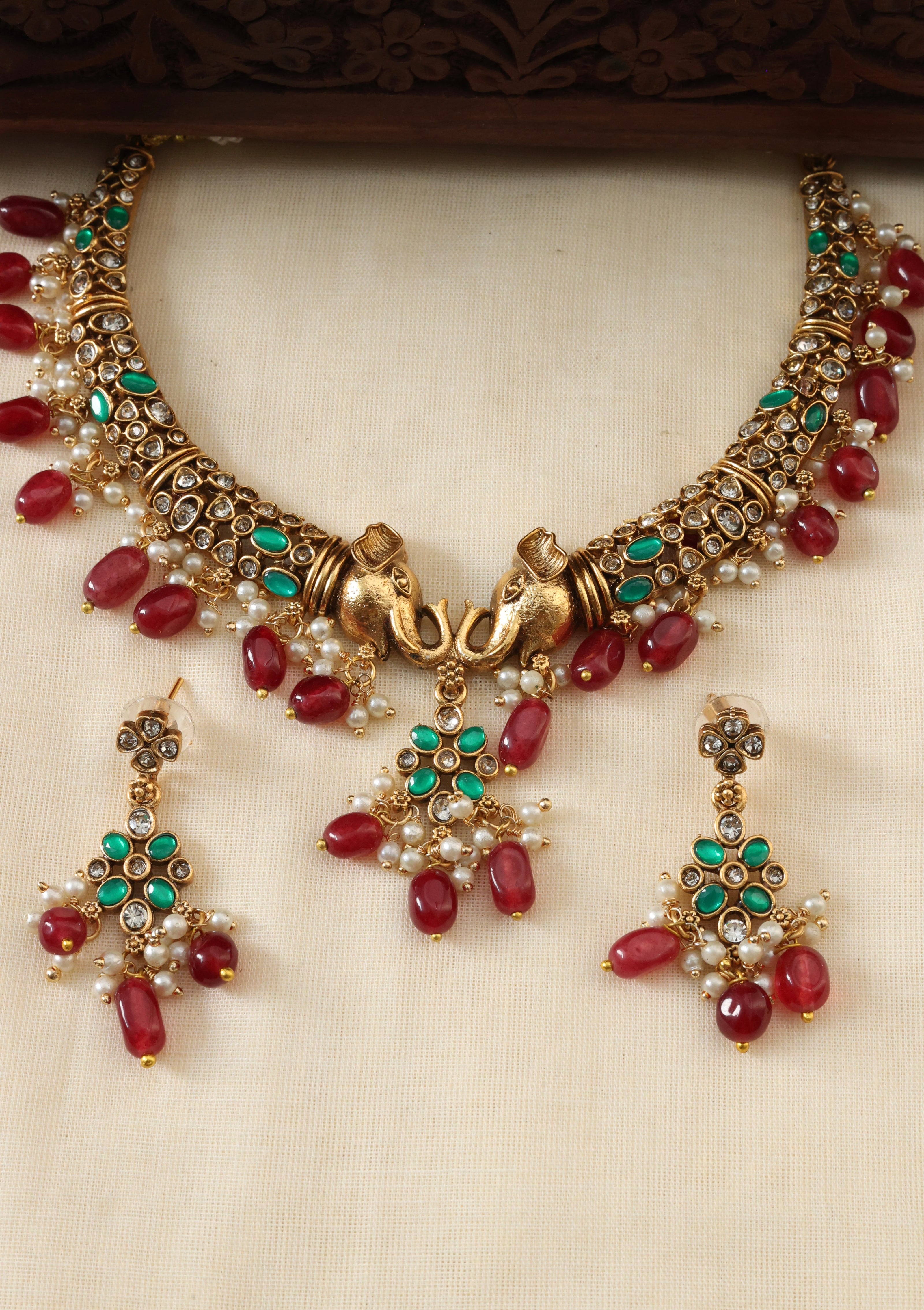 Gaja necklace set-(JS 0270)