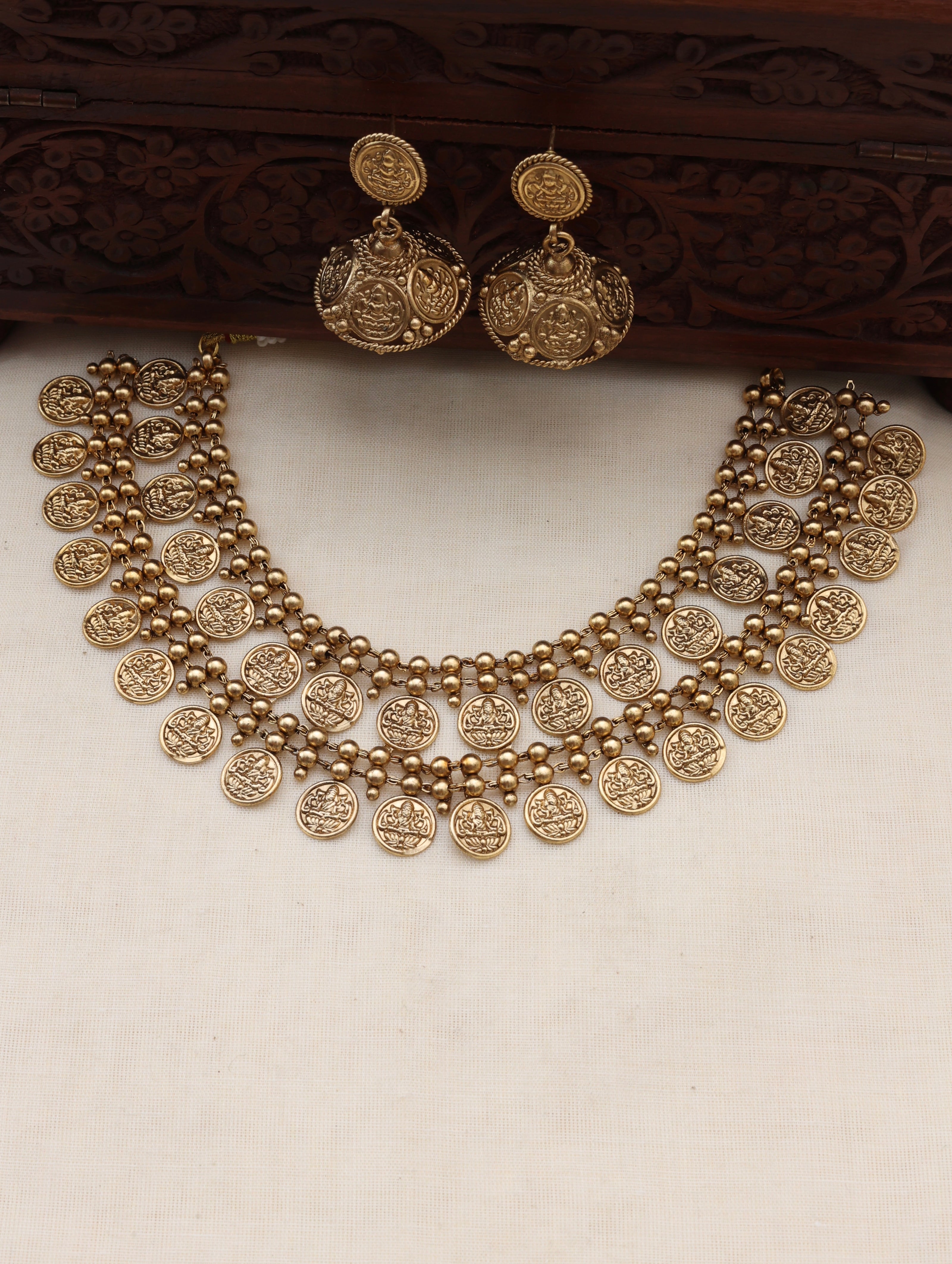 Double layer coin choker set-(JS 0276)