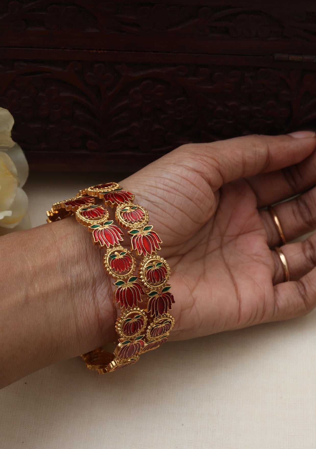 Red Lotus bangles