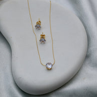 Diamond pendant necklace set