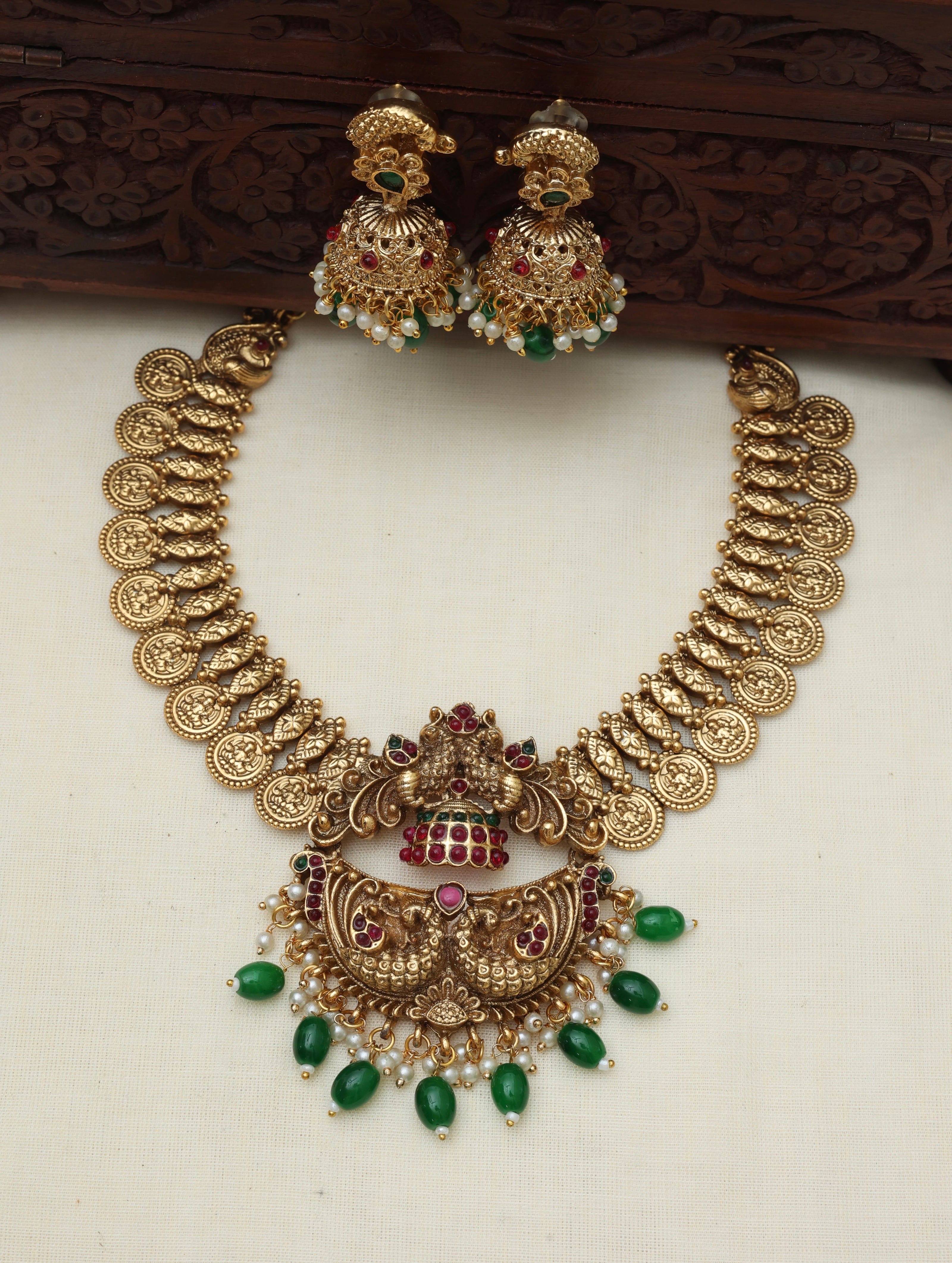 Mayura coin necklace set