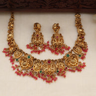 Mugal necklace set pink-(JS 0261)