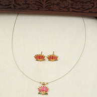 Invisible lotus necklace set