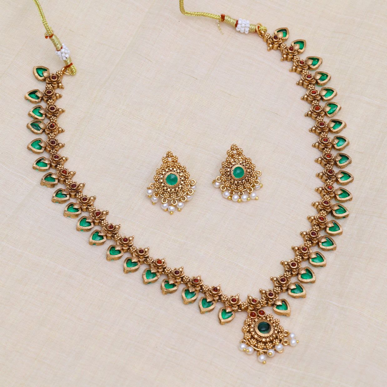 Traditional palakka necklace set