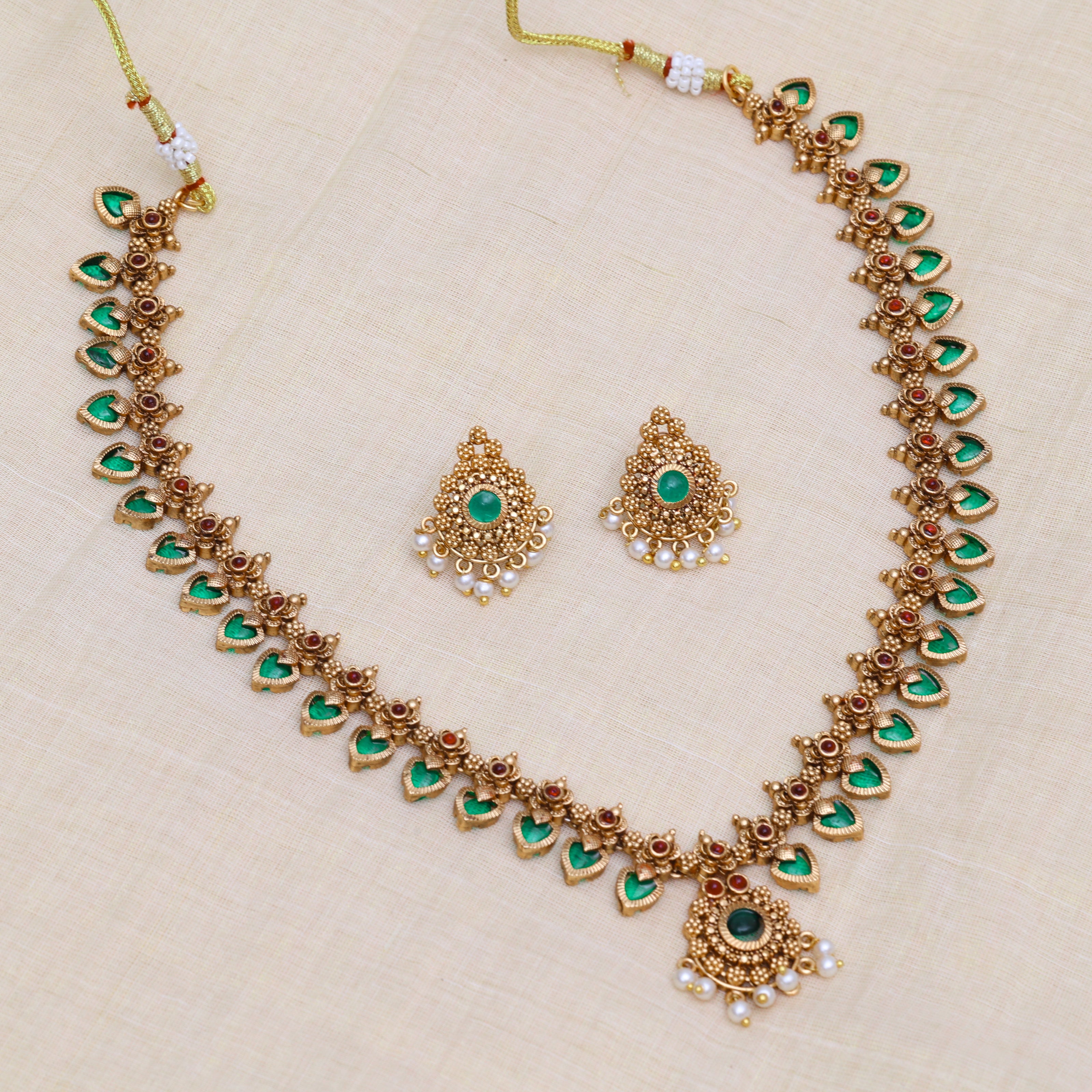 Traditional palakka necklace set