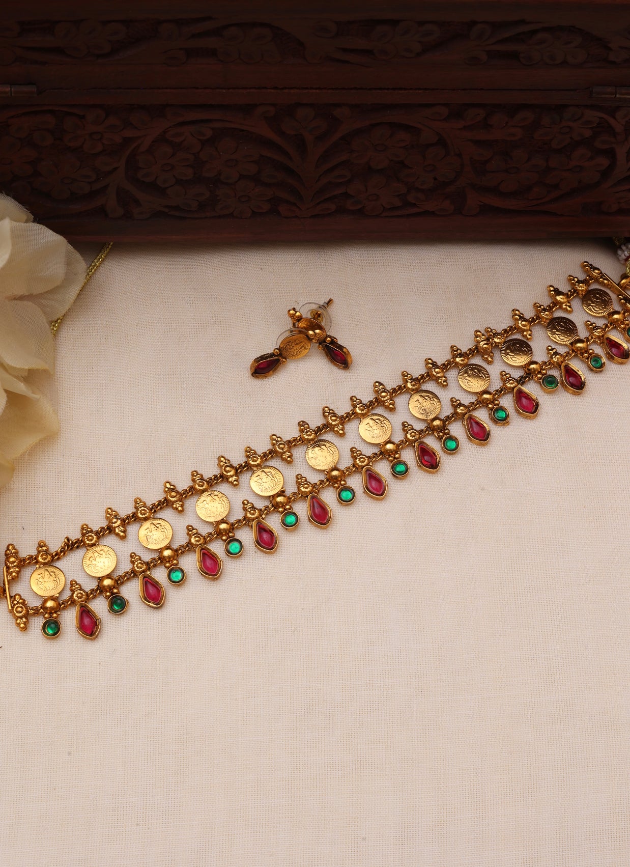 Lakshmi coin choker Multicolour-JS 0121
