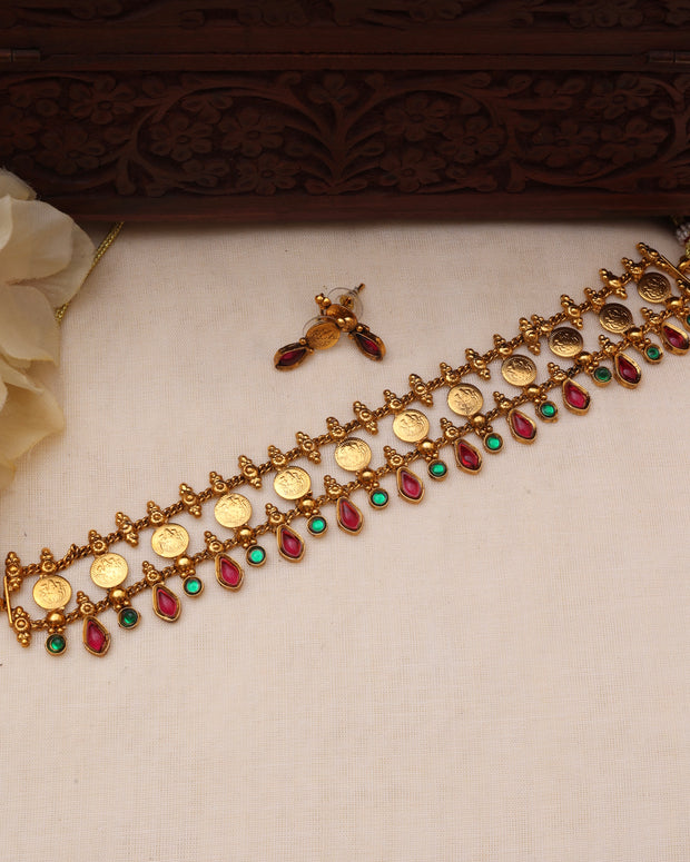 Lakshmi coin choker Multicolour-JS 0121