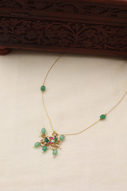 Invisible peacock necklace