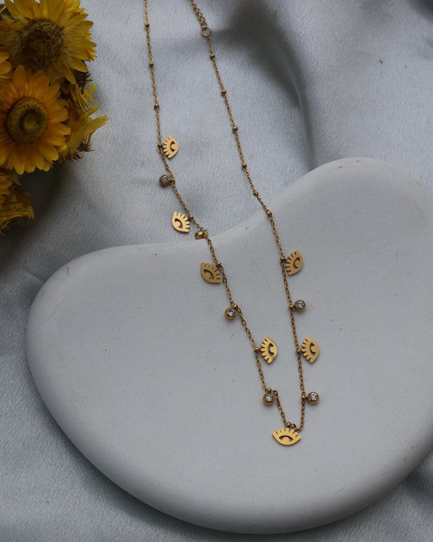 Evil eye multipendant chain