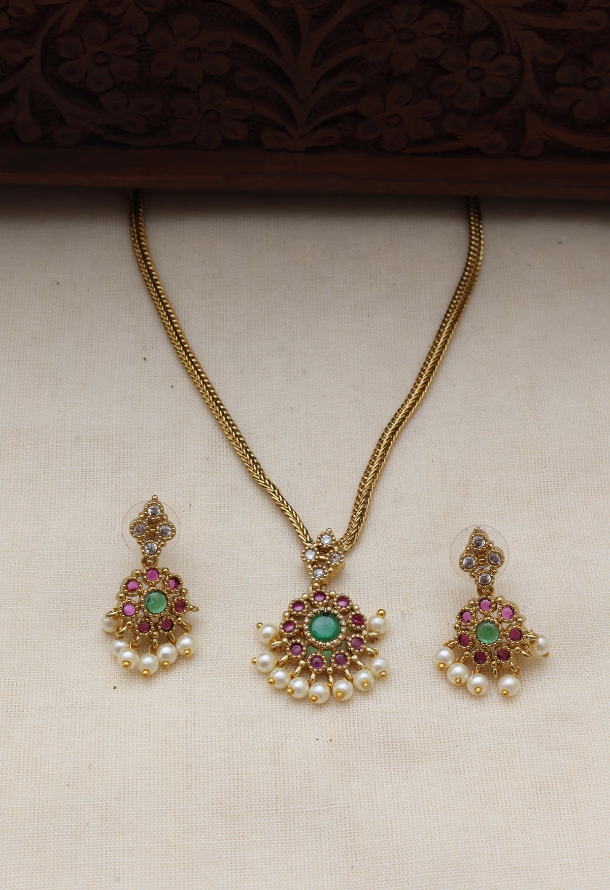 Raga Attigai Necklace set-(JS 0267)