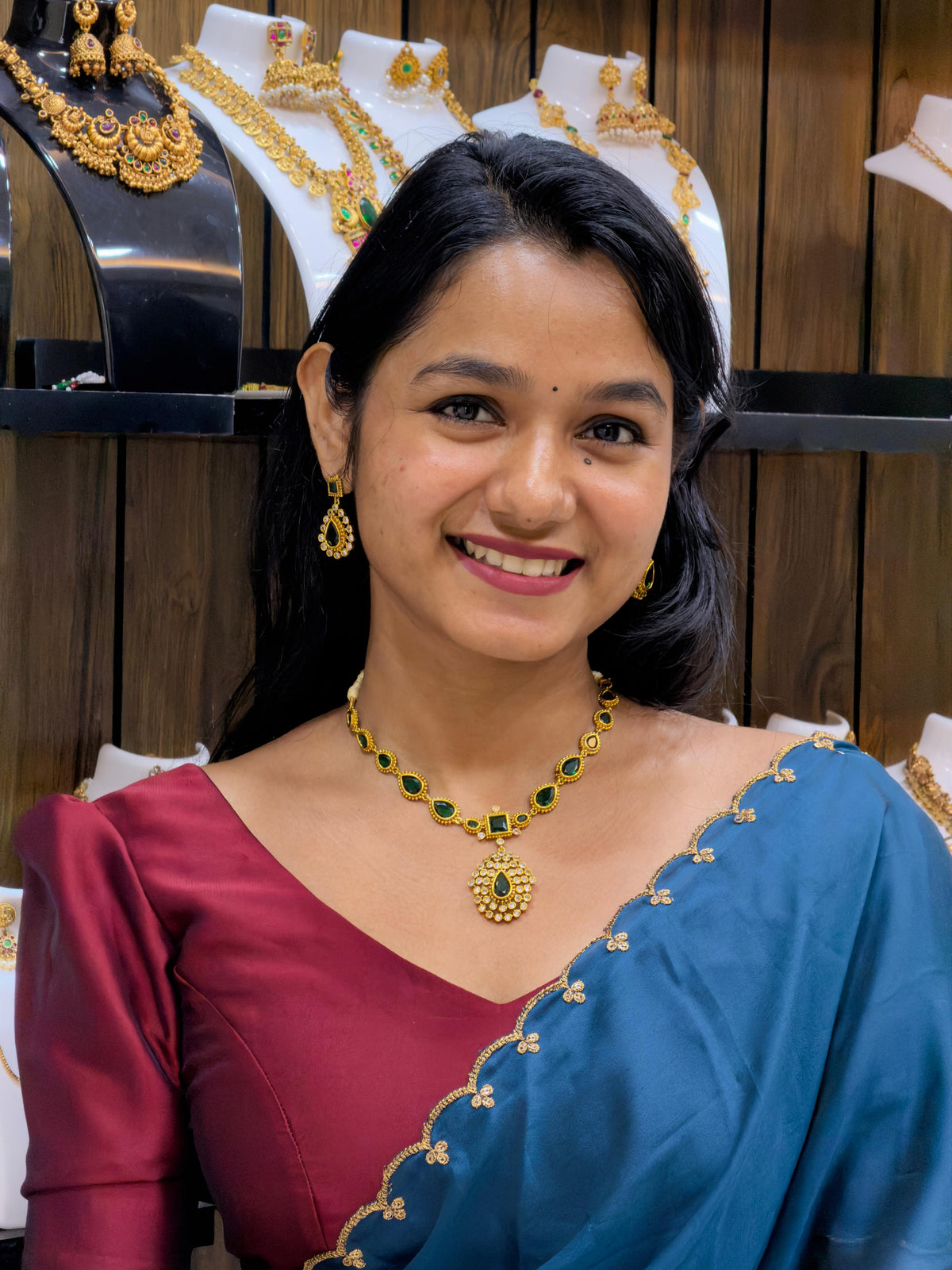 Jyothika necklace set(short)-JS 0208