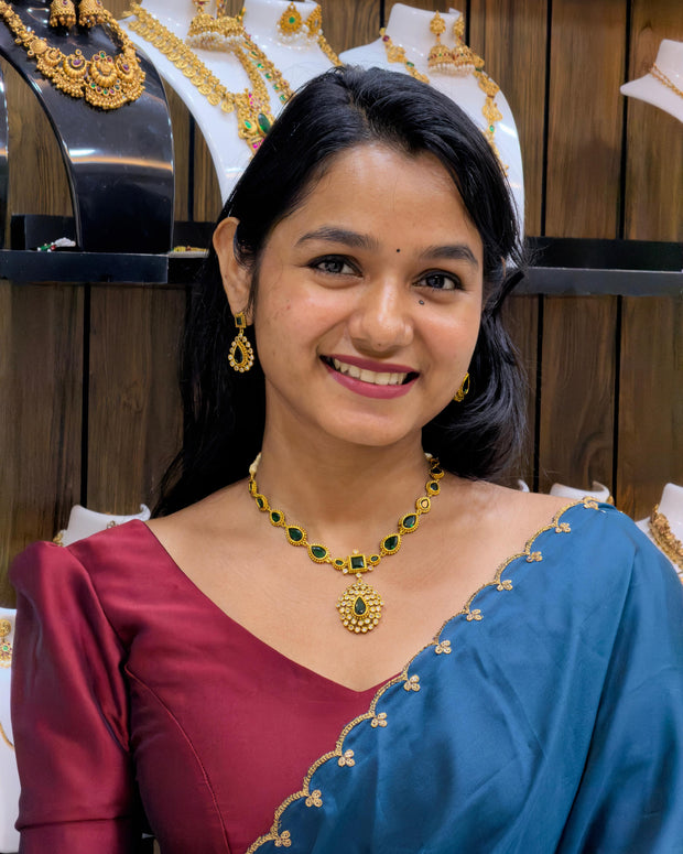 Jyothika necklace set(short)-JS 0208