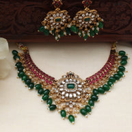 Emerald glow necklace set-JS 0159