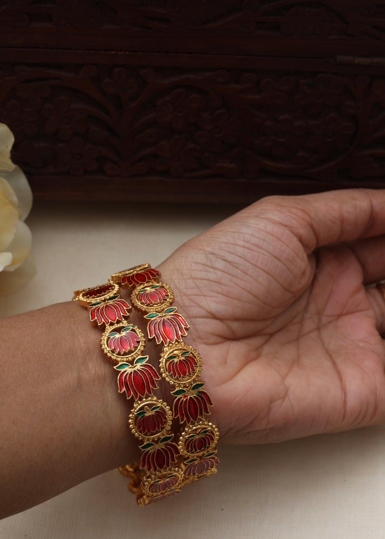 Red Lotus bangles