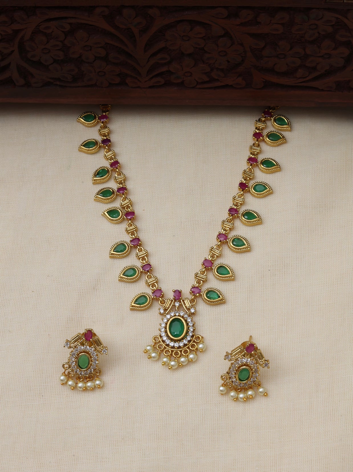 Palakka necklace set - (JS 0235)