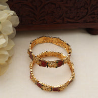 Red lakshmi lotus bangles