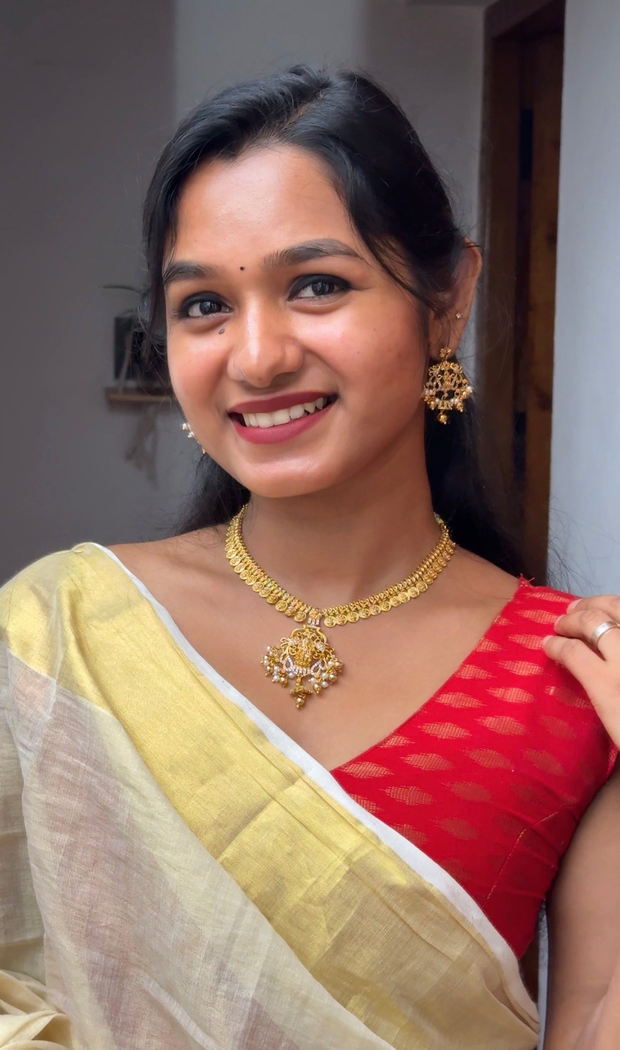Aiswarya kaasu necklace set-JS 0109