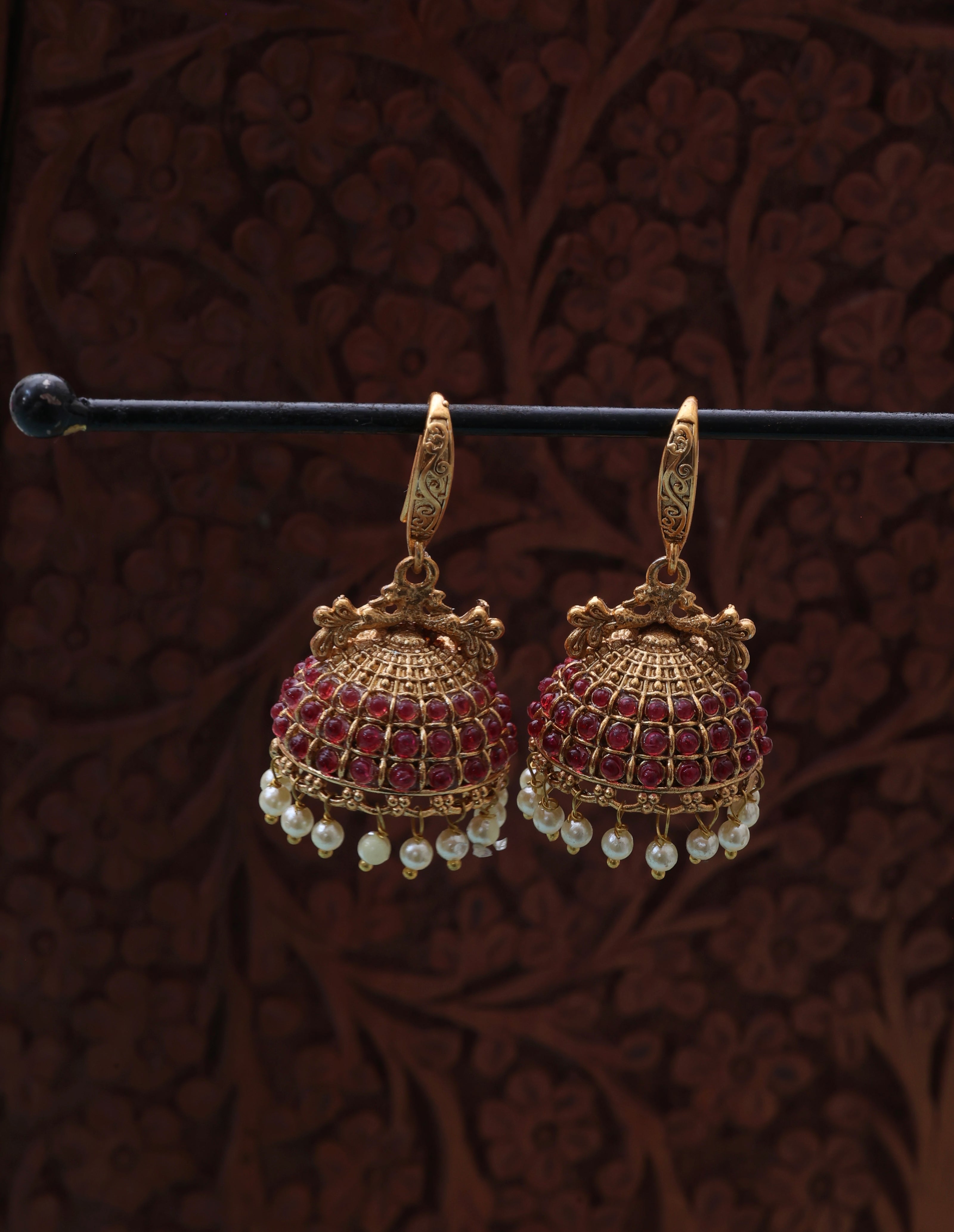 Trisha jhumkas Ruby-JS 0169