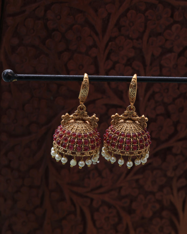 Trisha jhumkas Ruby-JS 0169