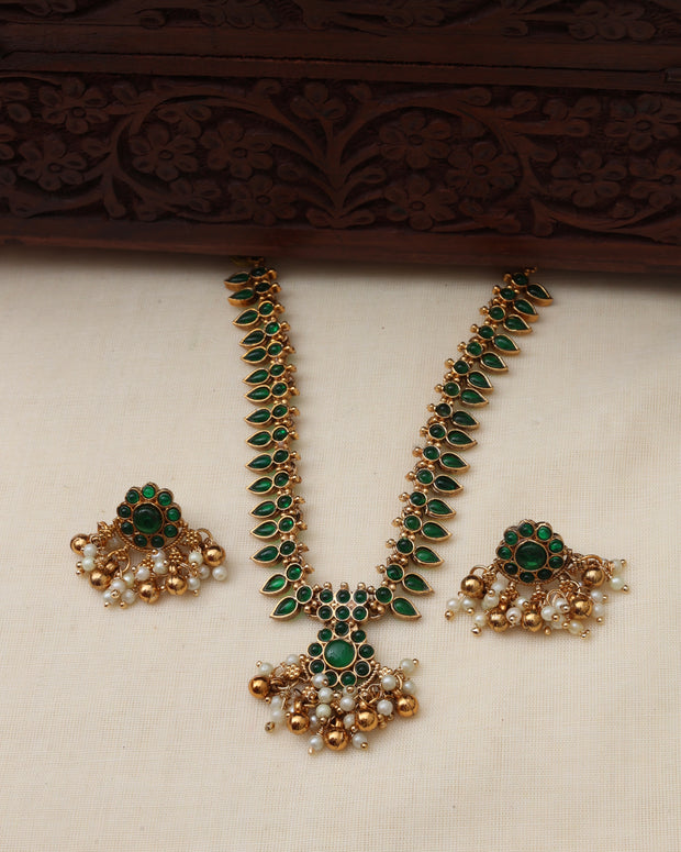 Haritha necklace set Green- (JS 0238)