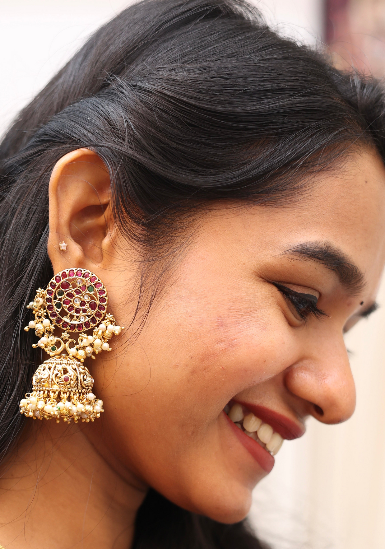 Kemp Peacock Heavy Jhumkas