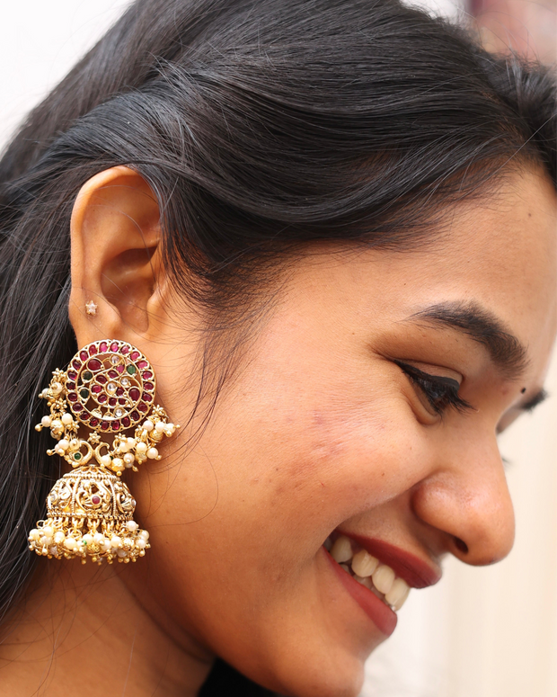 Kemp Peacock Heavy Jhumkas