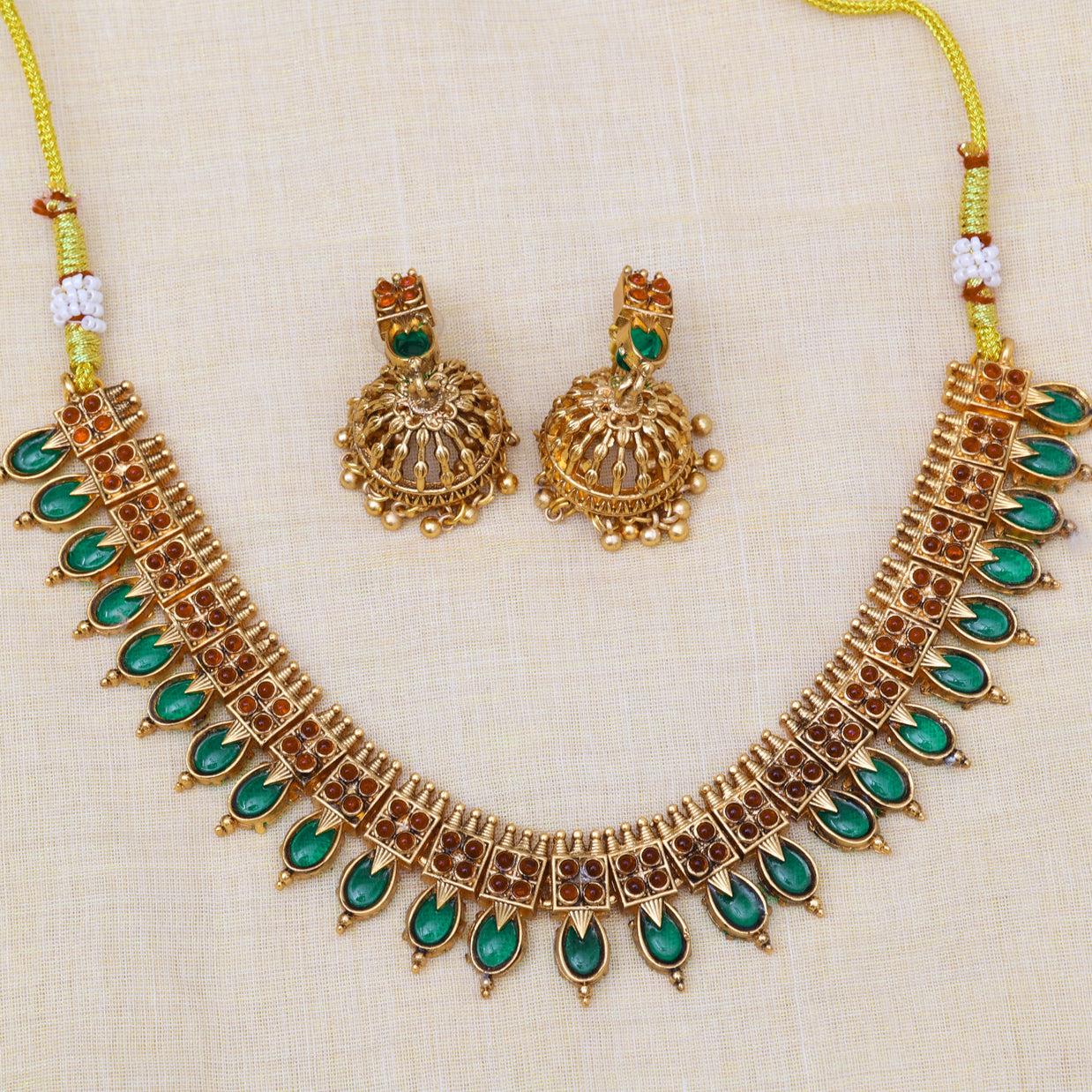 Green Nagapadam Necklace set