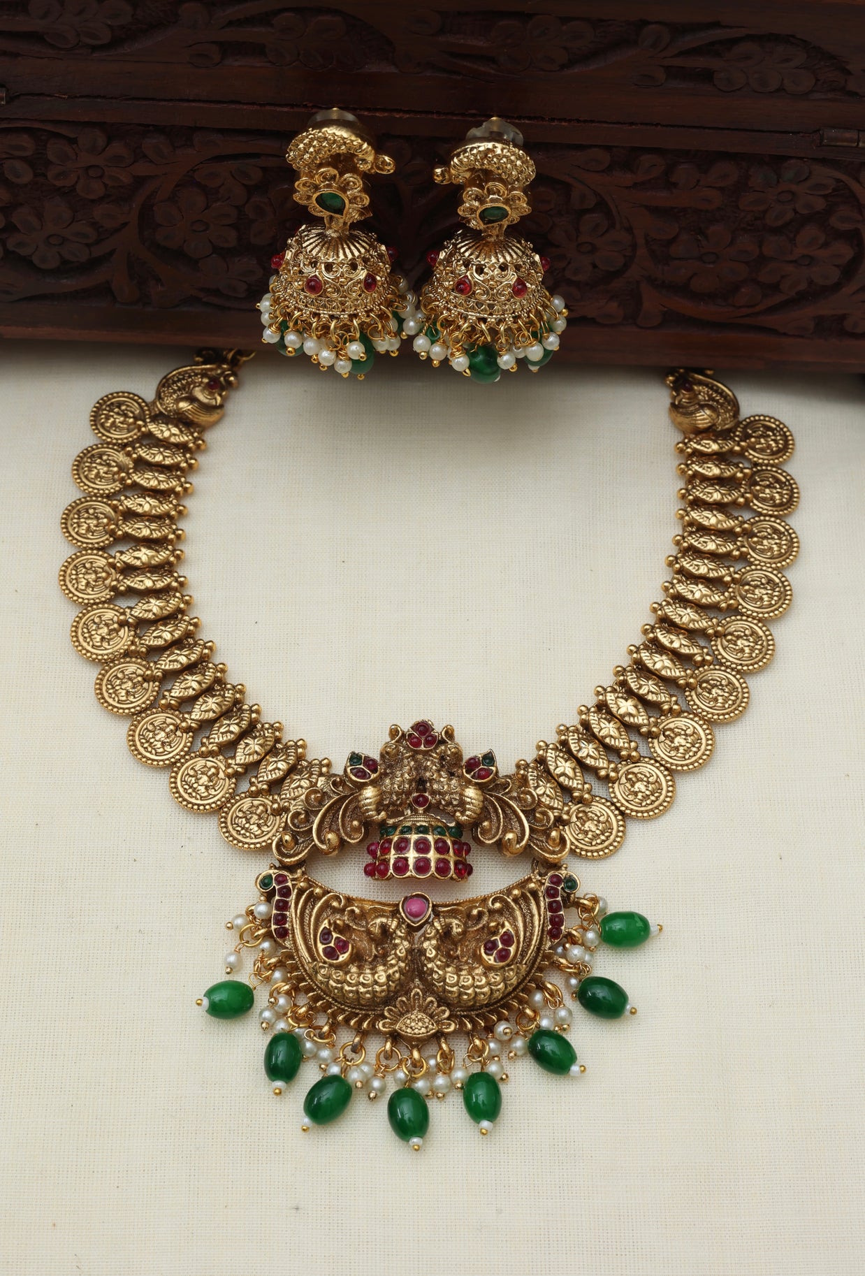 Mayura coin necklace set