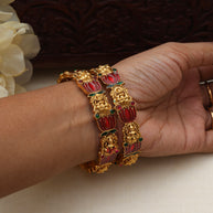 Red lakshmi lotus bangles