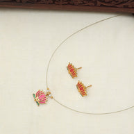 Invisible lotus necklace set