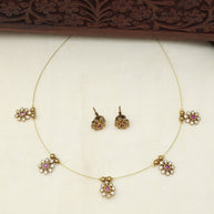 Invisible flower necklace set