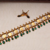 Lakshmi coin choker Green-JS 0123