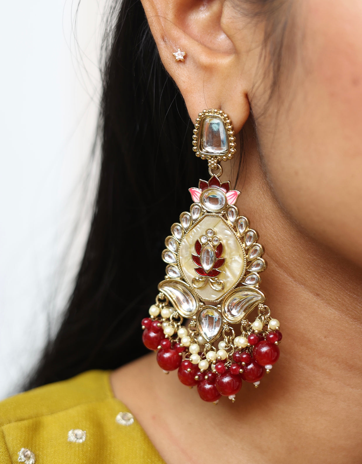 Taj Kamala Polki Earrings