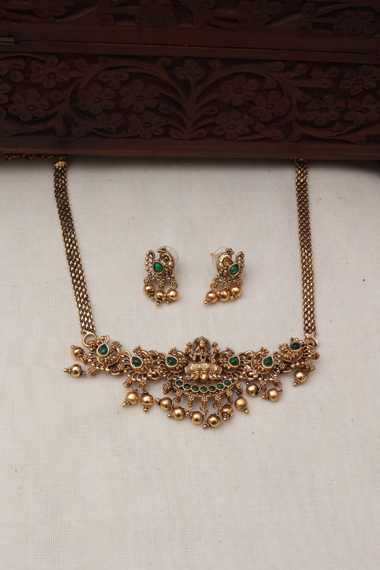 Athira choker set Green-JS 0198