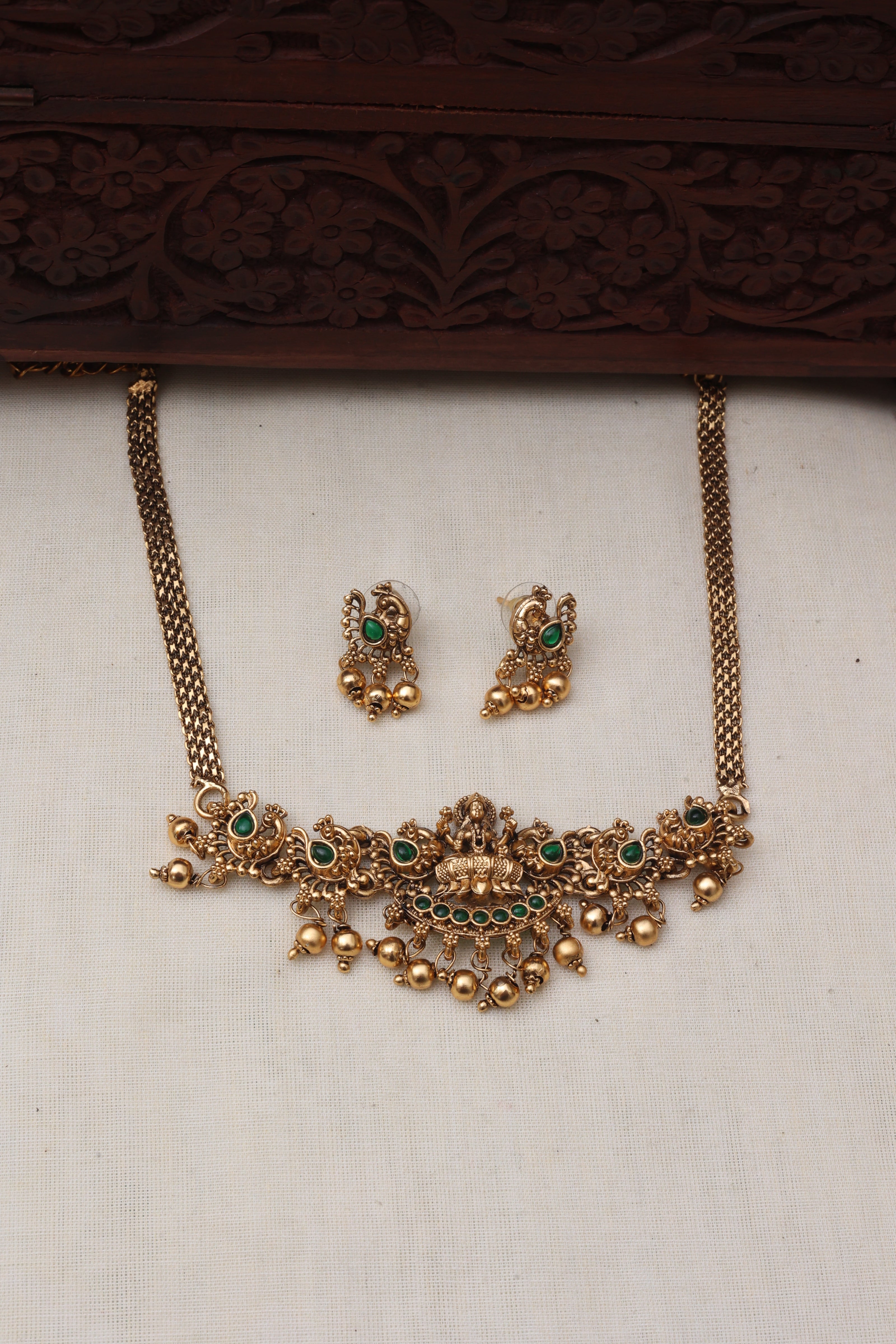 Athira choker set Green-JS 0198