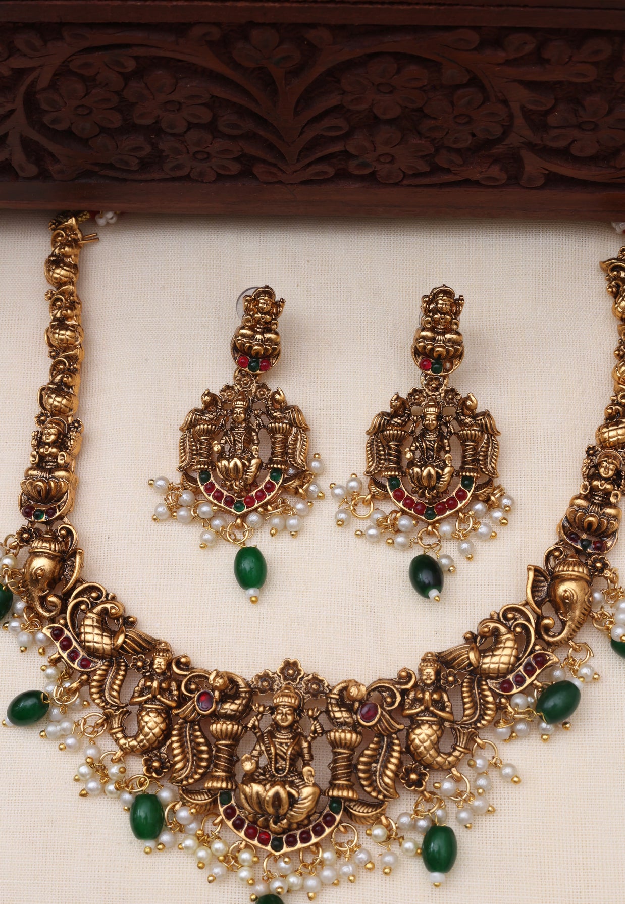 Nagas mohini necklace set Green-JS 0111