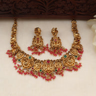 Mugal necklace set pink-(JS 0261)
