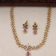 Dimple AD necklace set Ruby-JS 0112