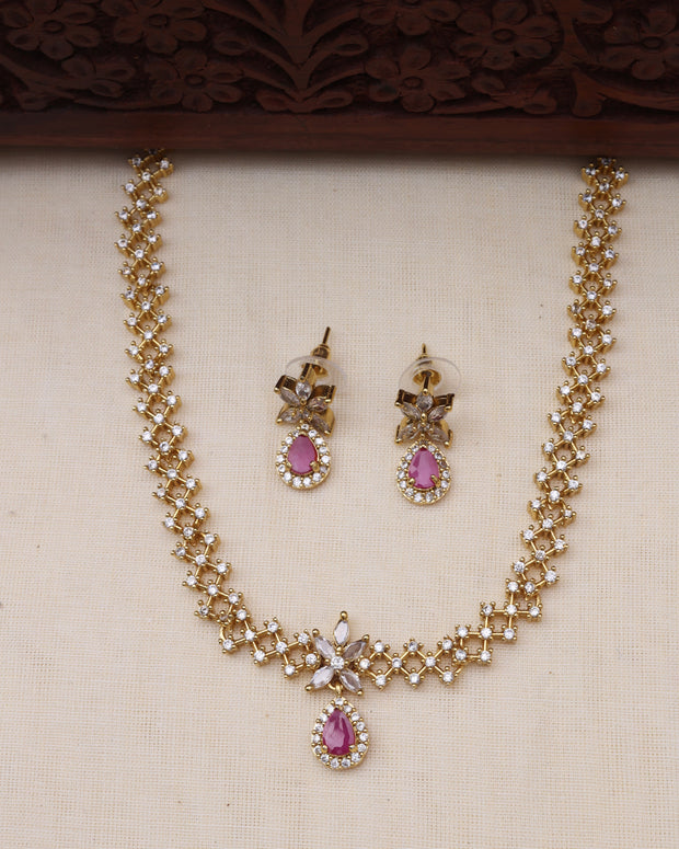 Dimple AD necklace set Ruby-JS 0112
