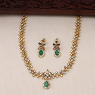Dimple AD necklace set Green-JS 0110