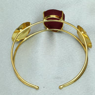 Natural Stone Drop Handcuff 18K Gold Plated
