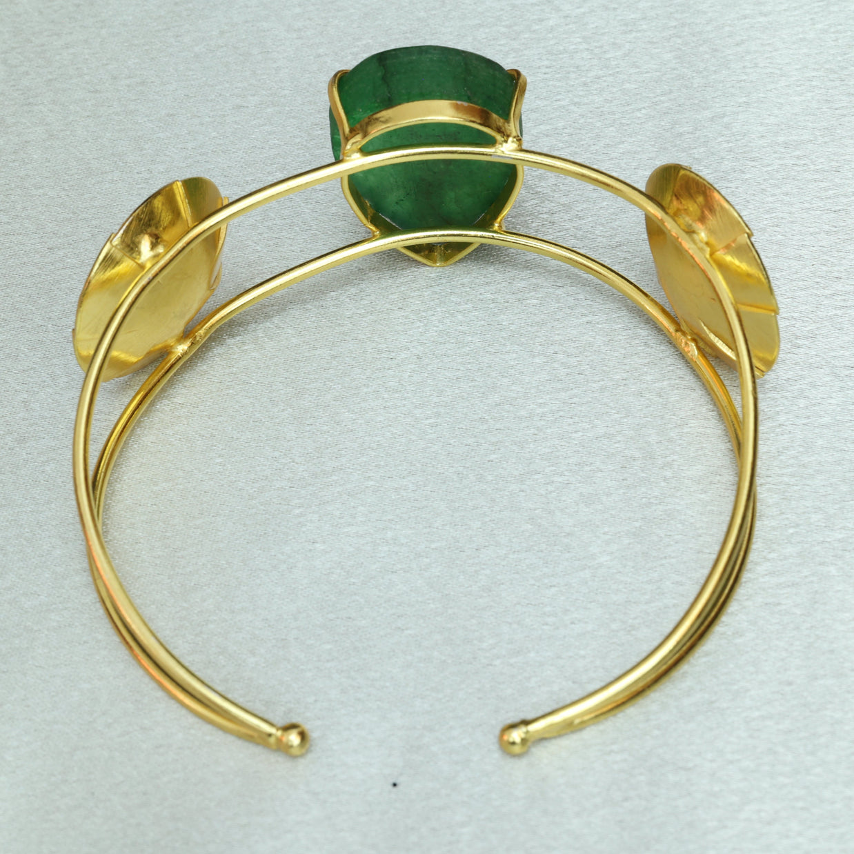 Natural Stone Drop Handcuff 18K Gold Plated