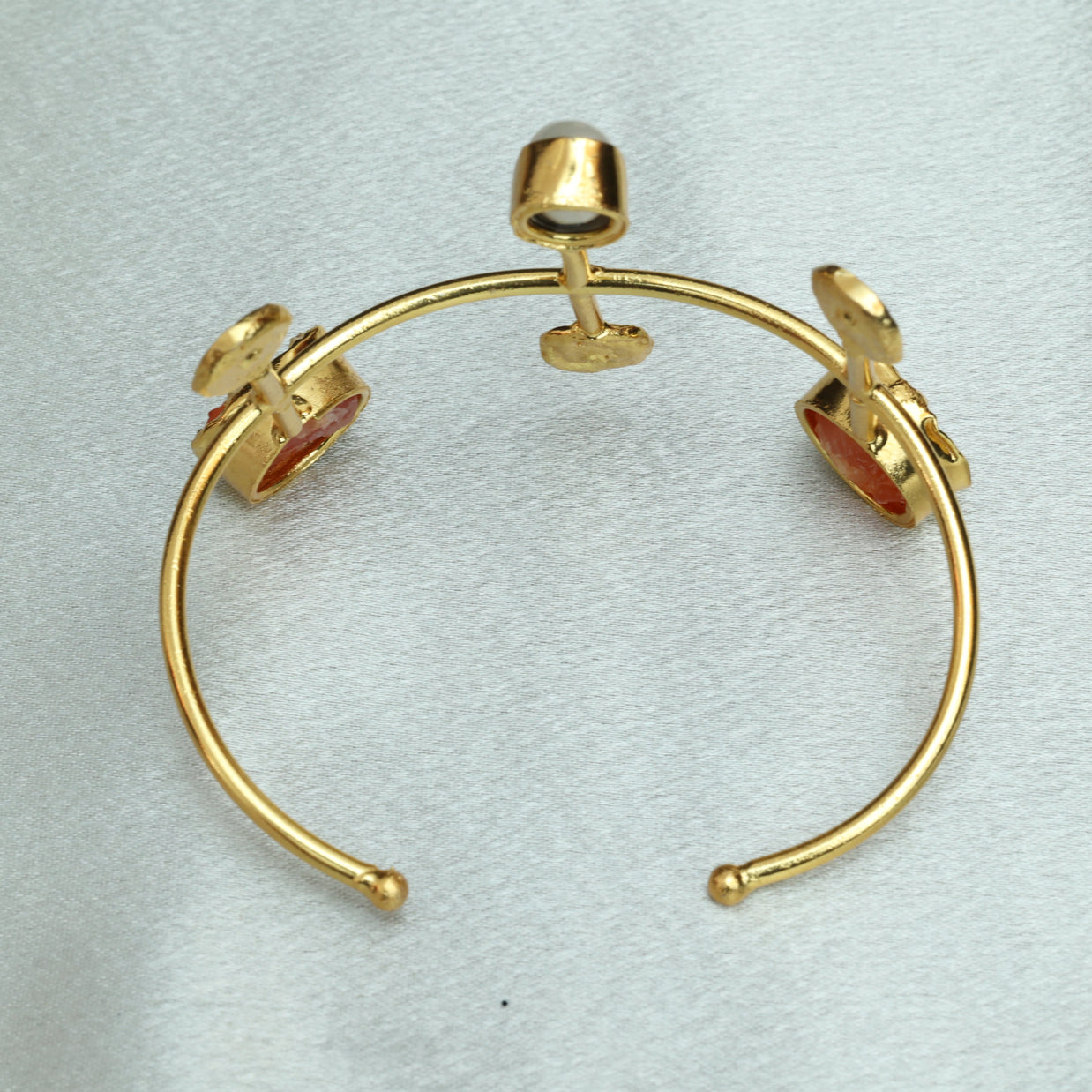 Celestial Natural Stone Handcuff 18K Gold Plated
