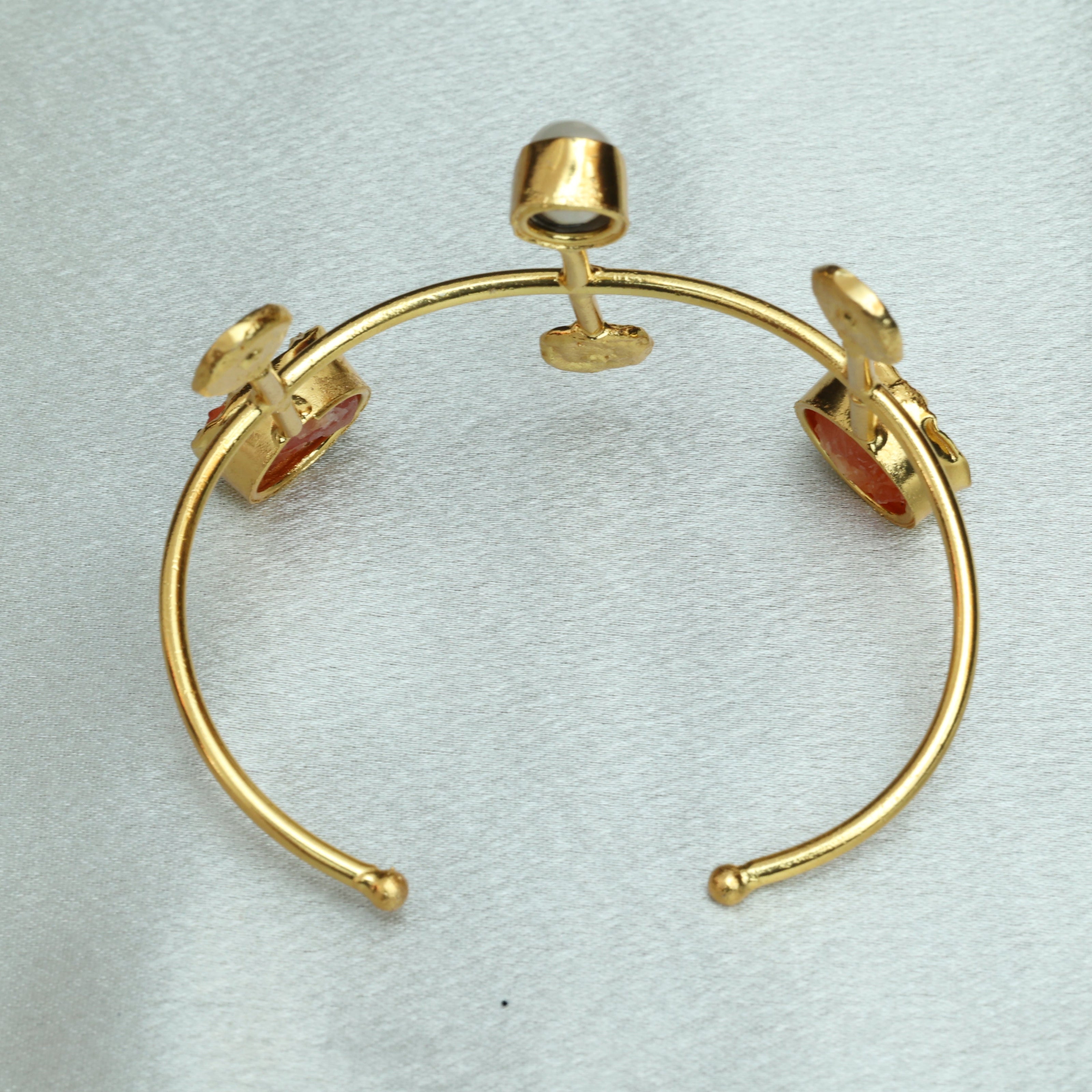 Celestial Natural Stone Handcuff 18K Gold Plated