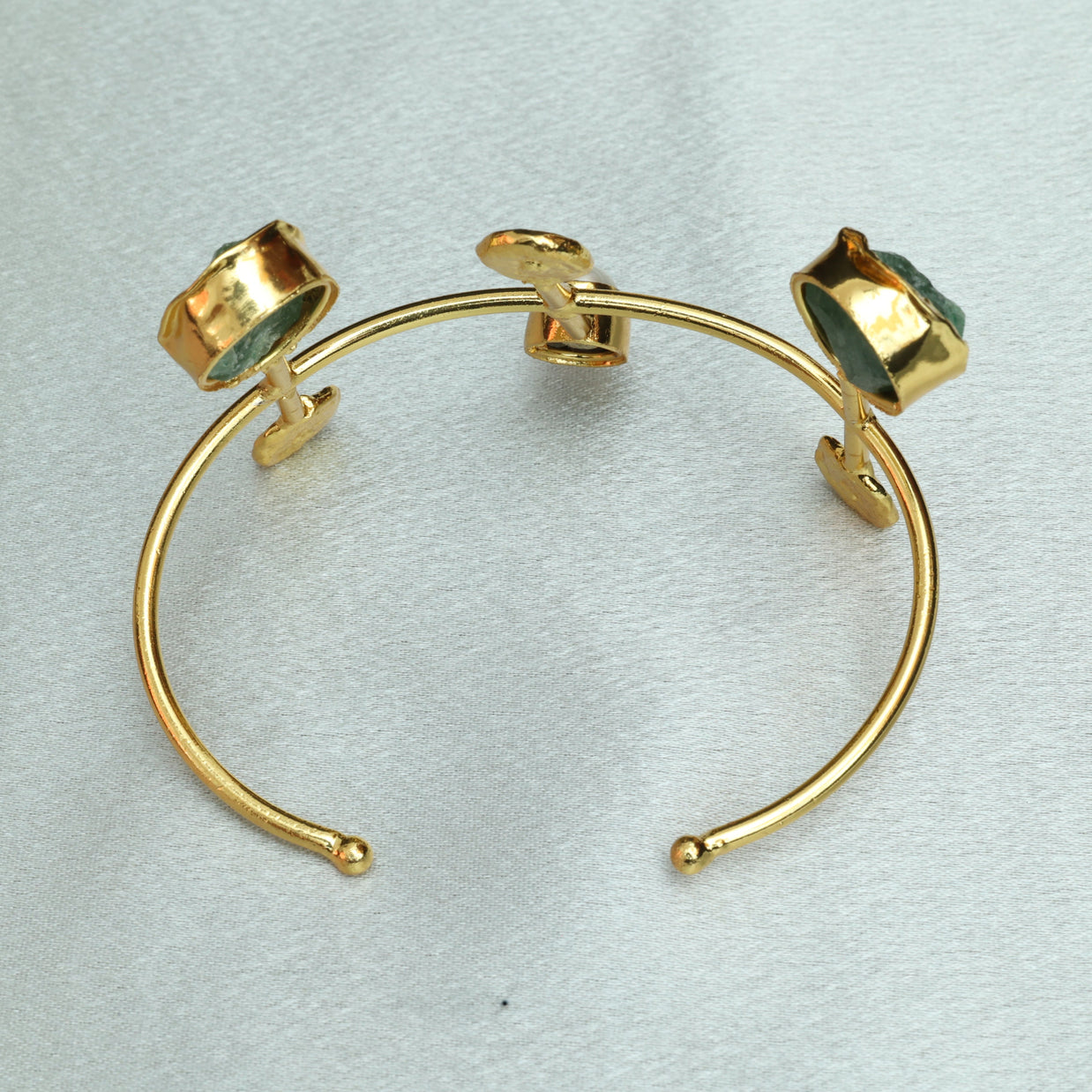 Celestial Natural Stone Handcuff 18K Gold Plated