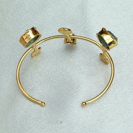 Celestial Natural Stone Handcuff 18K Gold Plated
