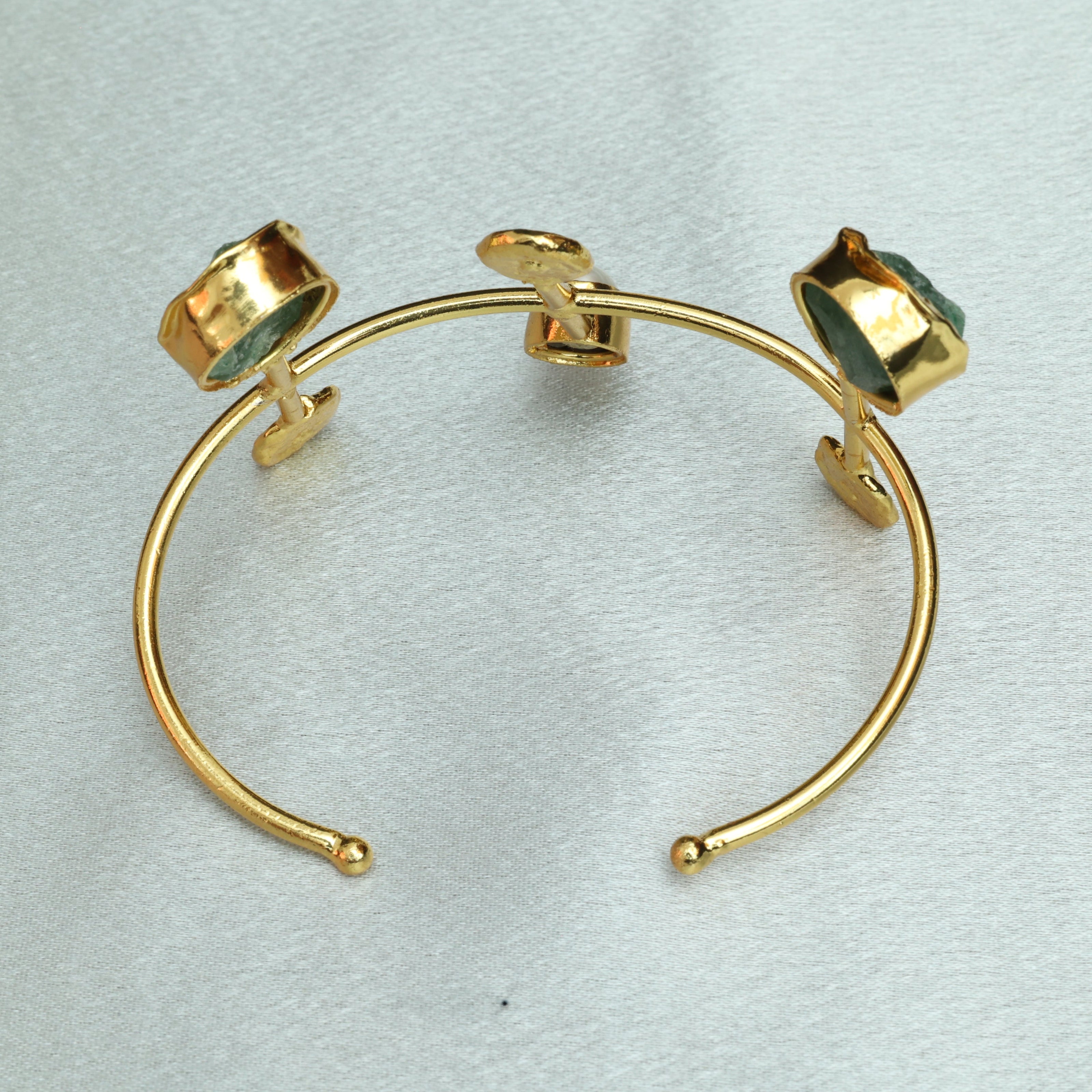 Celestial Natural Stone Handcuff 18K Gold Plated