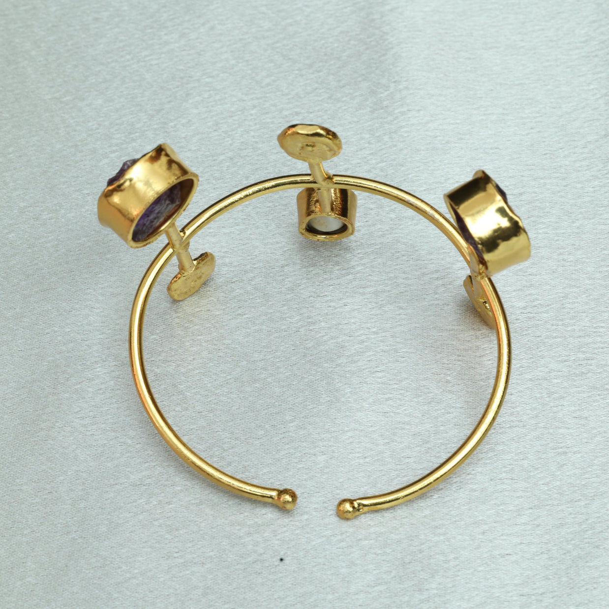 Celestial Natural Stone Handcuff 18K Gold Plated