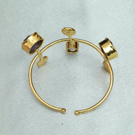 Celestial Natural Stone Handcuff 18K Gold Plated