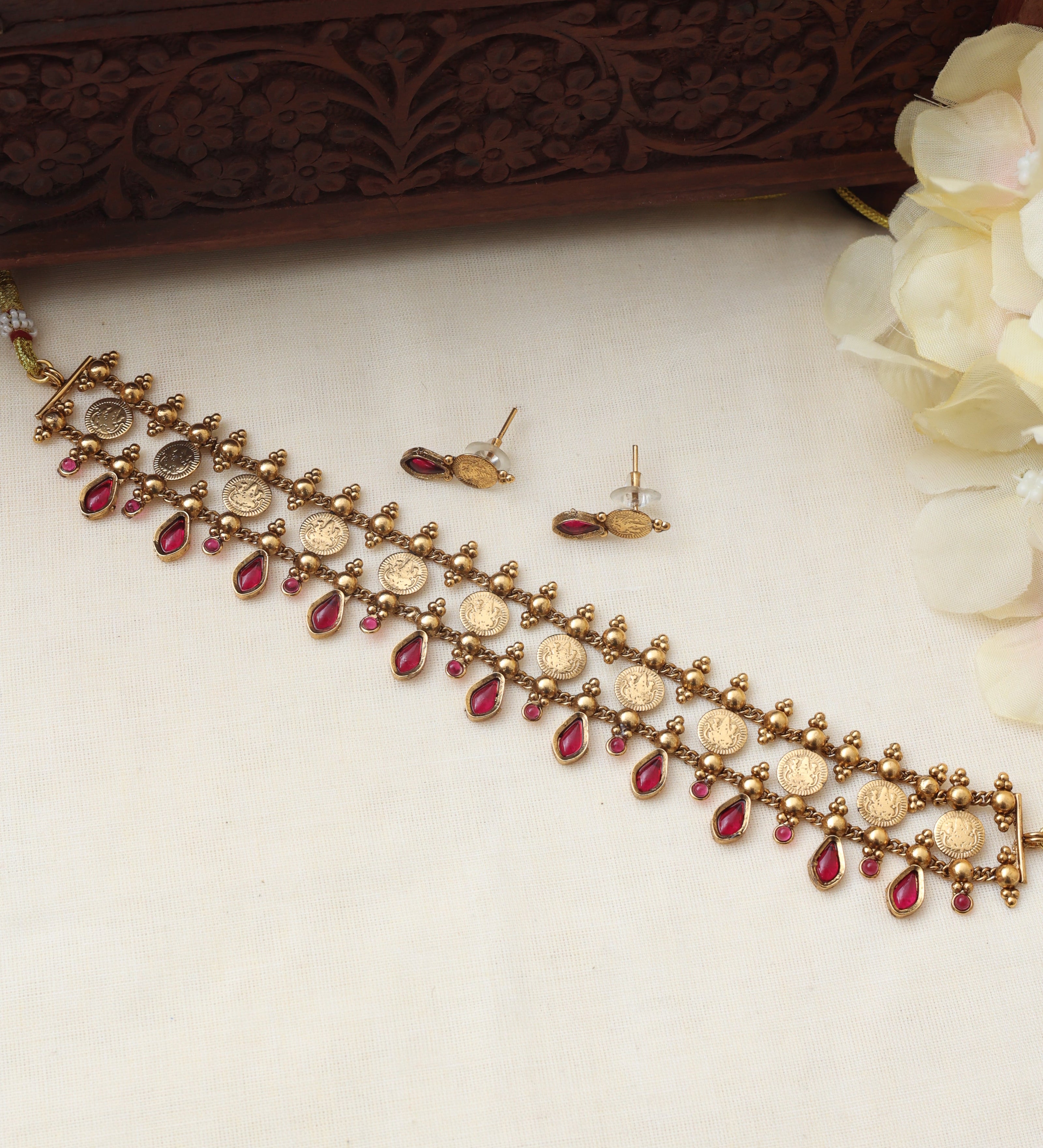Divine Lakshmi coin choker set